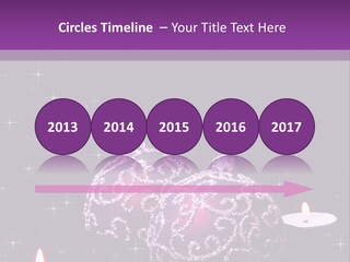 A Purple Christmas Ornament With Two Candles On A Purple Background PowerPoint Template