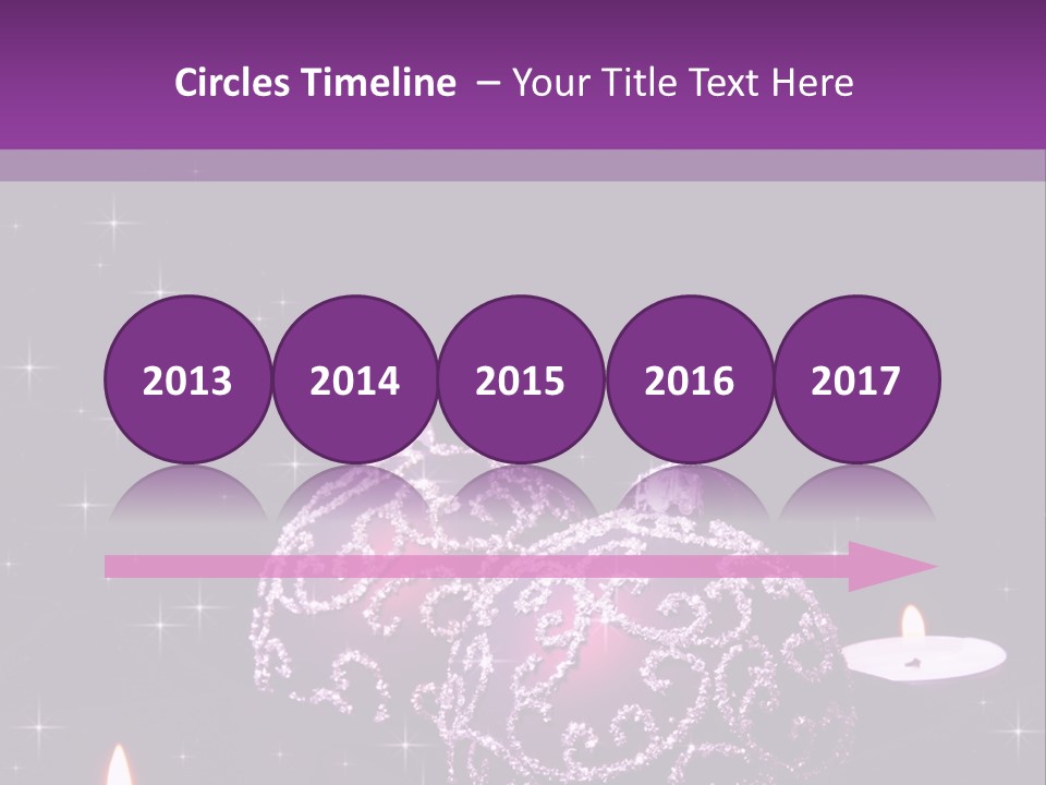 A Purple Christmas Ornament With Two Candles On A Purple Background PowerPoint Template