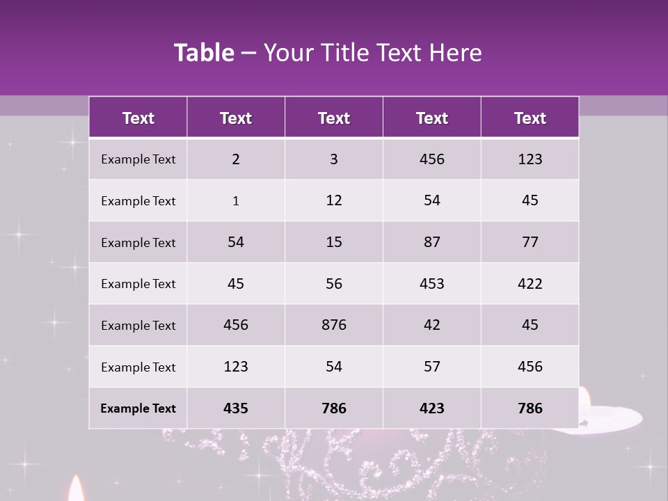 A Purple Christmas Ornament With Two Candles On A Purple Background PowerPoint Template