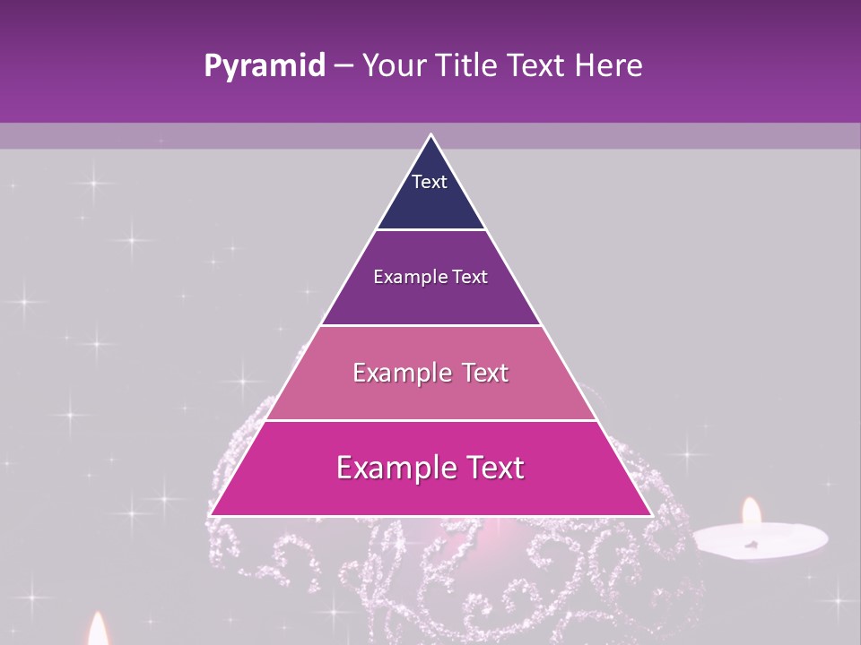 A Purple Christmas Ornament With Two Candles On A Purple Background PowerPoint Template