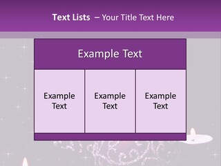 A Purple Christmas Ornament With Two Candles On A Purple Background PowerPoint Template
