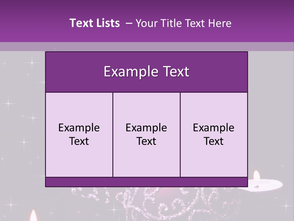 A Purple Christmas Ornament With Two Candles On A Purple Background PowerPoint Template