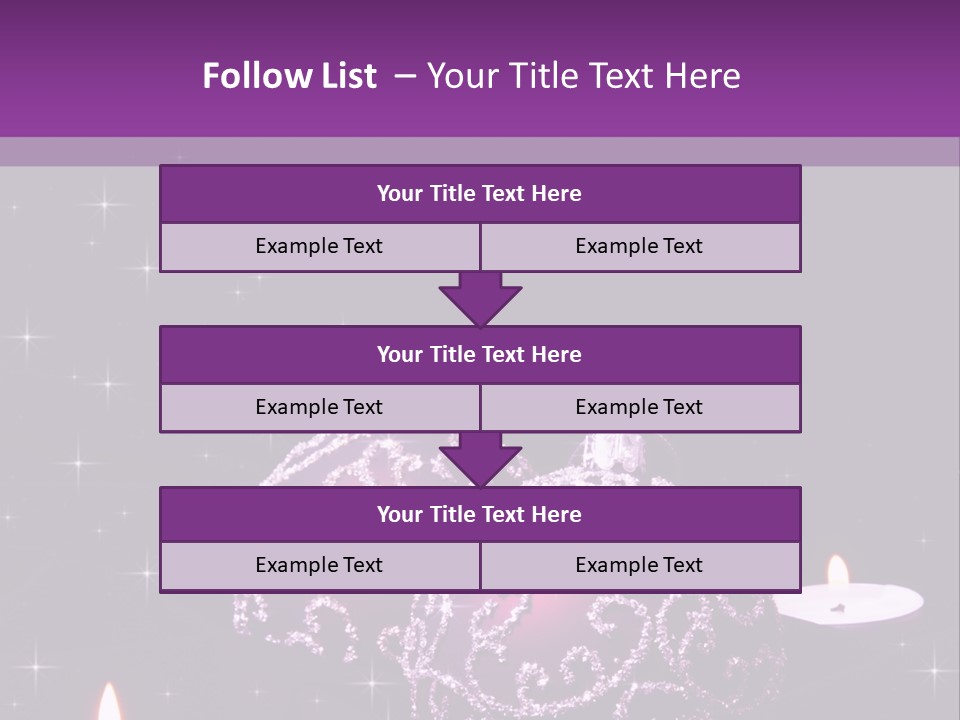 A Purple Christmas Ornament With Two Candles On A Purple Background PowerPoint Template