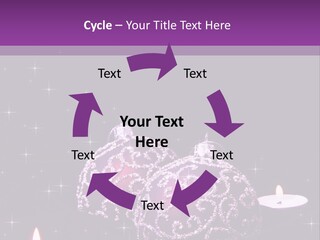 A Purple Christmas Ornament With Two Candles On A Purple Background PowerPoint Template