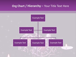 A Purple Christmas Ornament With Two Candles On A Purple Background PowerPoint Template