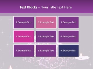 A Purple Christmas Ornament With Two Candles On A Purple Background PowerPoint Template