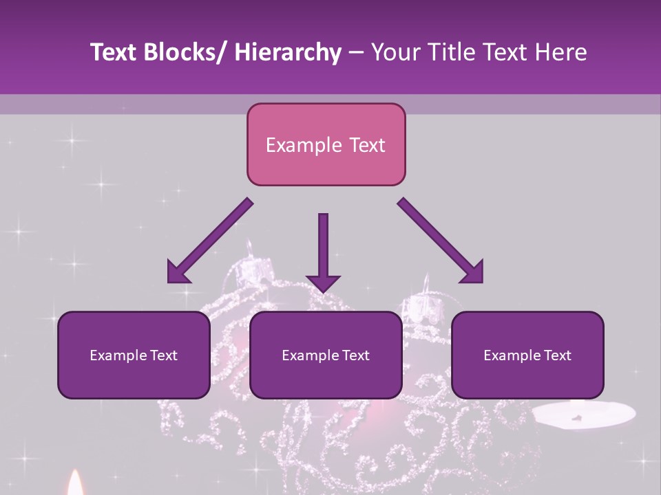 A Purple Christmas Ornament With Two Candles On A Purple Background PowerPoint Template