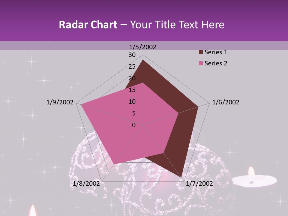 A Purple Christmas Ornament With Two Candles On A Purple Background PowerPoint Template