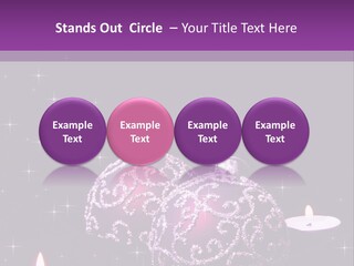 A Purple Christmas Ornament With Two Candles On A Purple Background PowerPoint Template