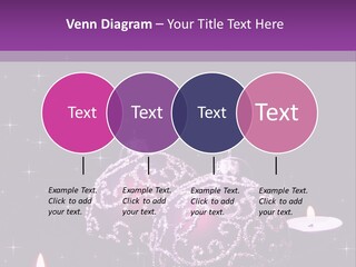 A Purple Christmas Ornament With Two Candles On A Purple Background PowerPoint Template