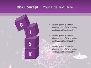 A Purple Christmas Ornament With Two Candles On A Purple Background PowerPoint Template