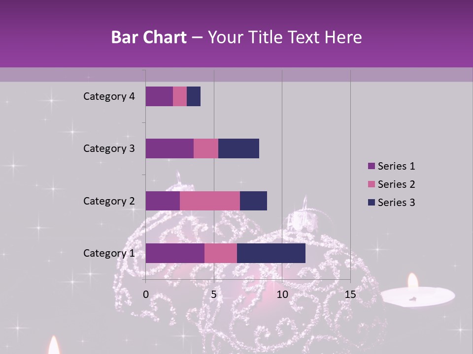 A Purple Christmas Ornament With Two Candles On A Purple Background PowerPoint Template