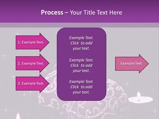 A Purple Christmas Ornament With Two Candles On A Purple Background PowerPoint Template