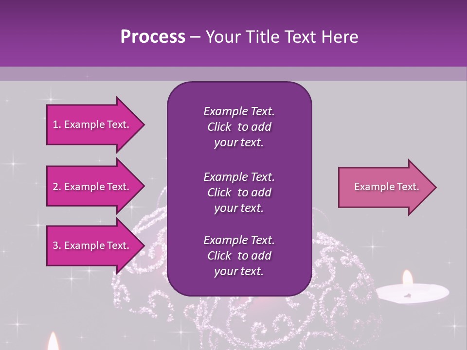 A Purple Christmas Ornament With Two Candles On A Purple Background PowerPoint Template