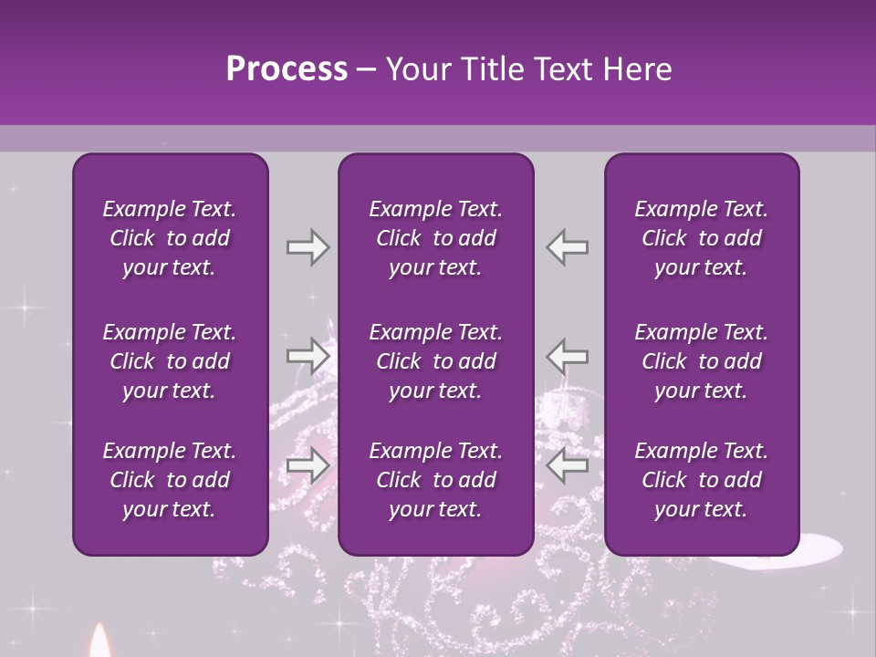 A Purple Christmas Ornament With Two Candles On A Purple Background PowerPoint Template