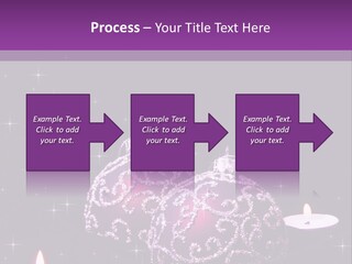 A Purple Christmas Ornament With Two Candles On A Purple Background PowerPoint Template