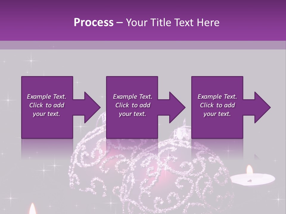 A Purple Christmas Ornament With Two Candles On A Purple Background PowerPoint Template