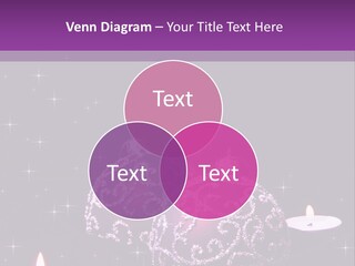 A Purple Christmas Ornament With Two Candles On A Purple Background PowerPoint Template