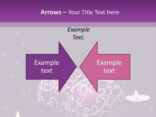 A Purple Christmas Ornament With Two Candles On A Purple Background PowerPoint Template