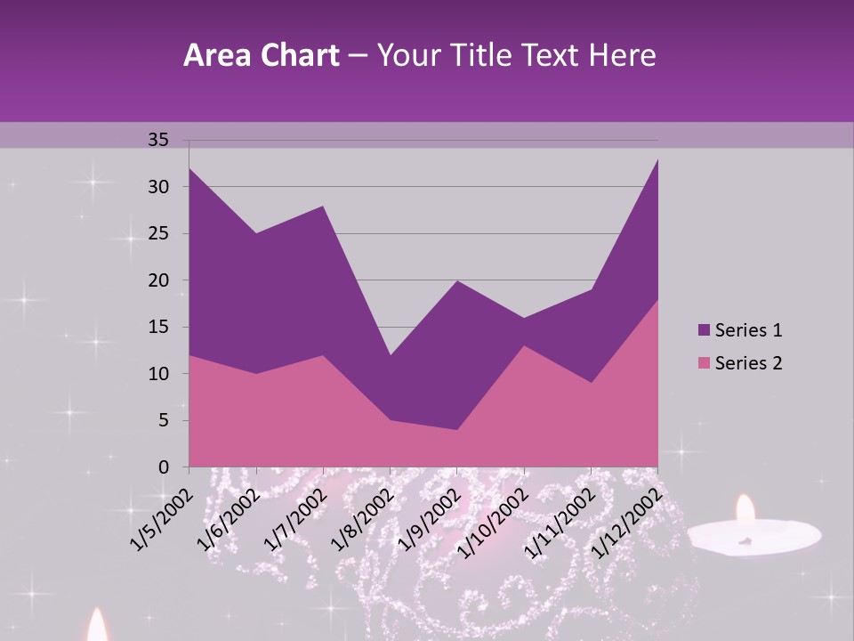 A Purple Christmas Ornament With Two Candles On A Purple Background PowerPoint Template