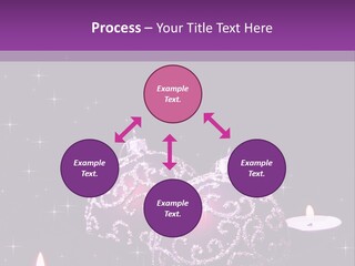 A Purple Christmas Ornament With Two Candles On A Purple Background PowerPoint Template