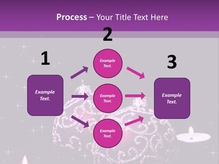 A Purple Christmas Ornament With Two Candles On A Purple Background PowerPoint Template