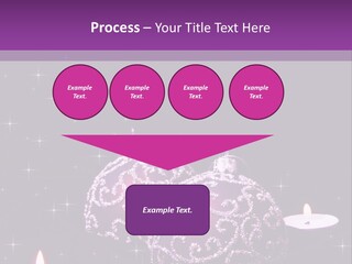 A Purple Christmas Ornament With Two Candles On A Purple Background PowerPoint Template