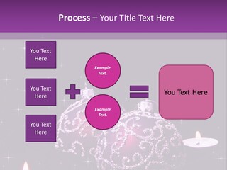 A Purple Christmas Ornament With Two Candles On A Purple Background PowerPoint Template