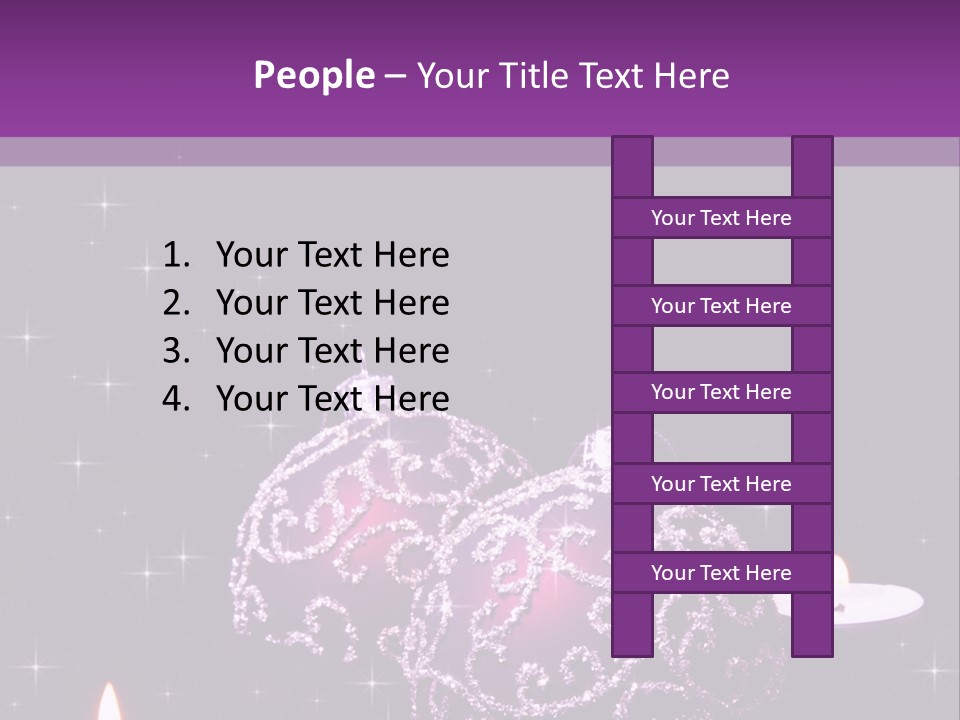 A Purple Christmas Ornament With Two Candles On A Purple Background PowerPoint Template
