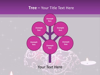 A Purple Christmas Ornament With Two Candles On A Purple Background PowerPoint Template