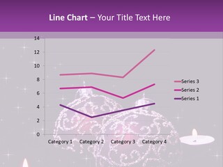 A Purple Christmas Ornament With Two Candles On A Purple Background PowerPoint Template