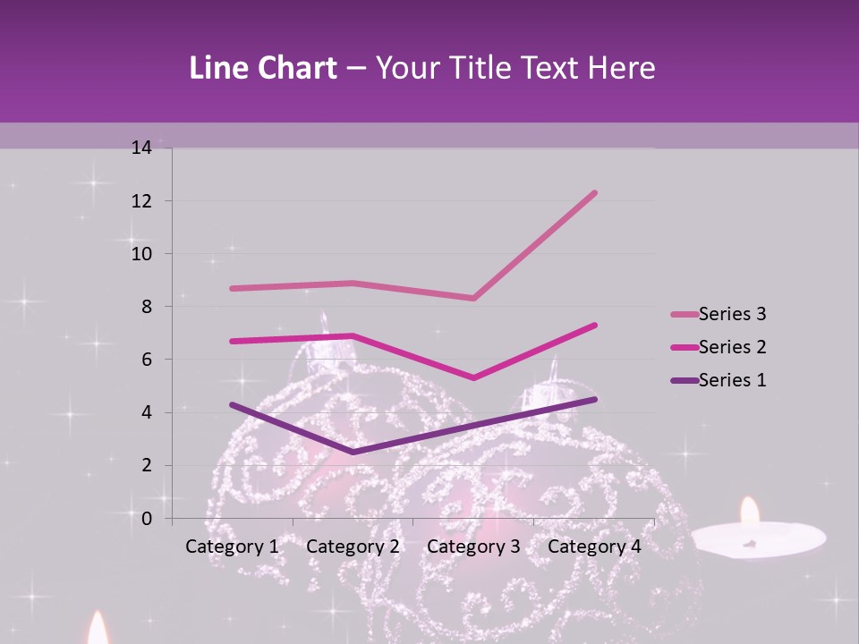 A Purple Christmas Ornament With Two Candles On A Purple Background PowerPoint Template