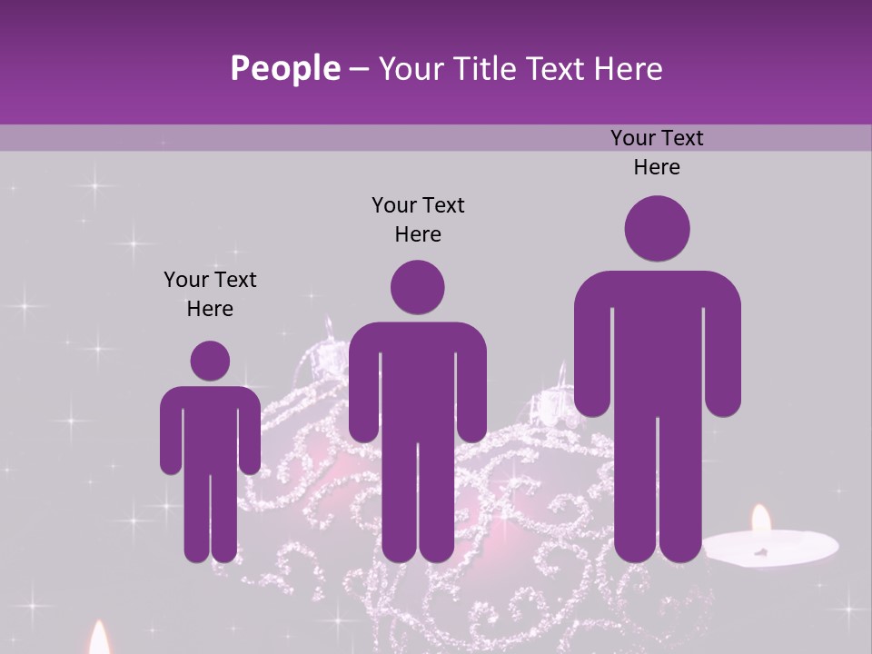 A Purple Christmas Ornament With Two Candles On A Purple Background PowerPoint Template