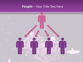 A Purple Christmas Ornament With Two Candles On A Purple Background PowerPoint Template