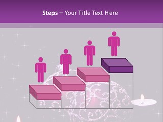 A Purple Christmas Ornament With Two Candles On A Purple Background PowerPoint Template