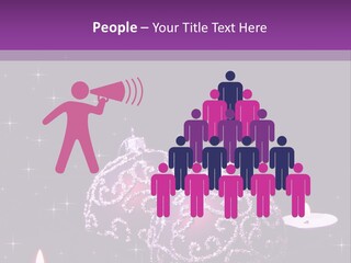 A Purple Christmas Ornament With Two Candles On A Purple Background PowerPoint Template