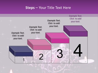 A Purple Christmas Ornament With Two Candles On A Purple Background PowerPoint Template