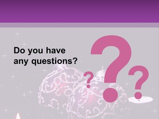 A Purple Christmas Ornament With Two Candles On A Purple Background PowerPoint Template