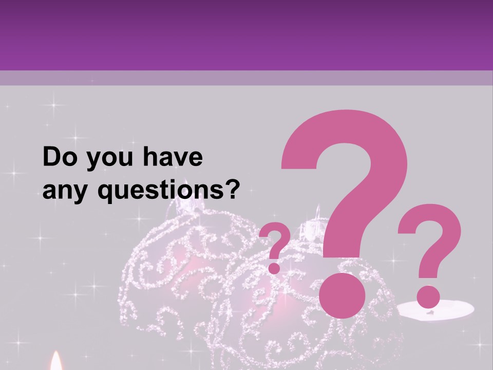 A Purple Christmas Ornament With Two Candles On A Purple Background PowerPoint Template