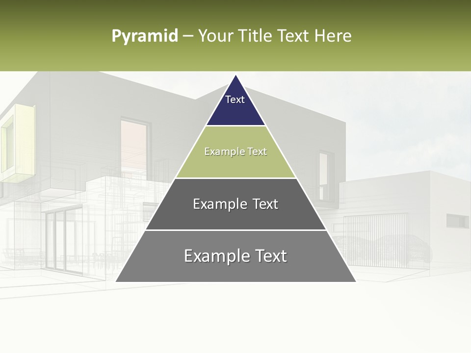 A Drawing Of A Building With A Green Door PowerPoint Template
