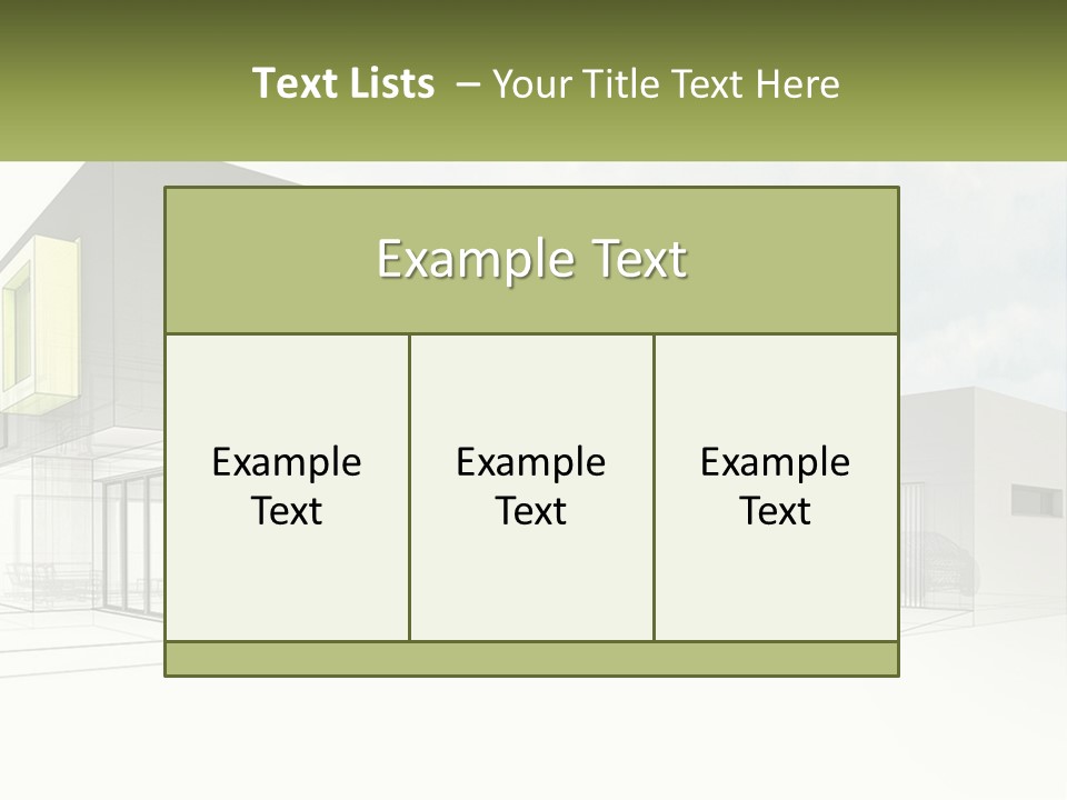 A Drawing Of A Building With A Green Door PowerPoint Template