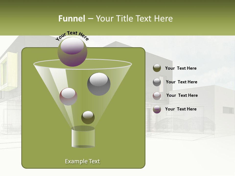 A Drawing Of A Building With A Green Door PowerPoint Template
