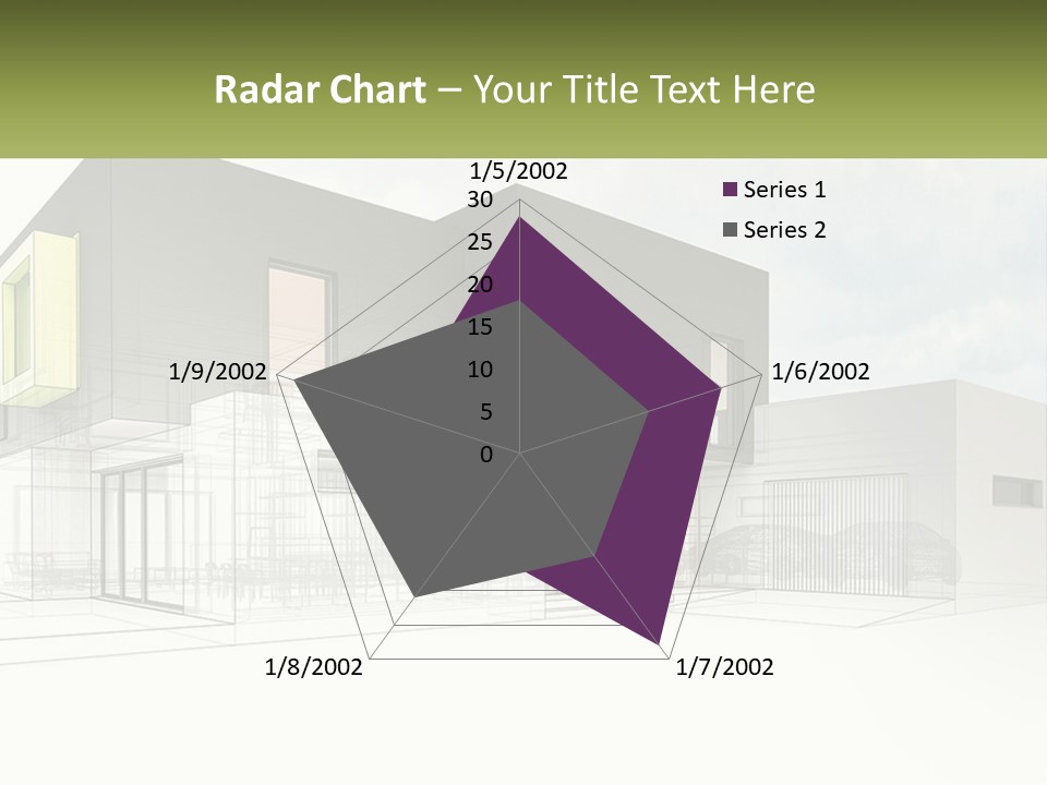 A Drawing Of A Building With A Green Door PowerPoint Template