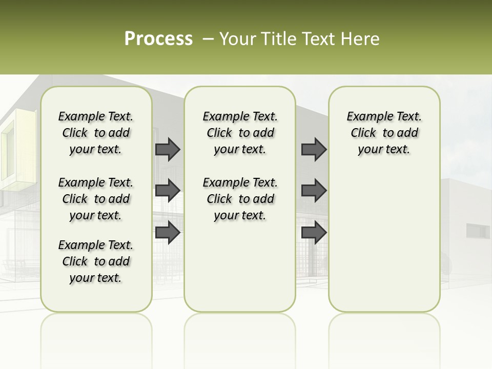 A Drawing Of A Building With A Green Door PowerPoint Template