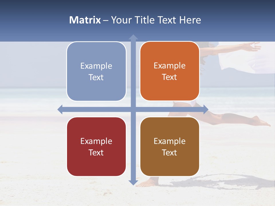 A Woman In A White Bikini On A Beach PowerPoint Template