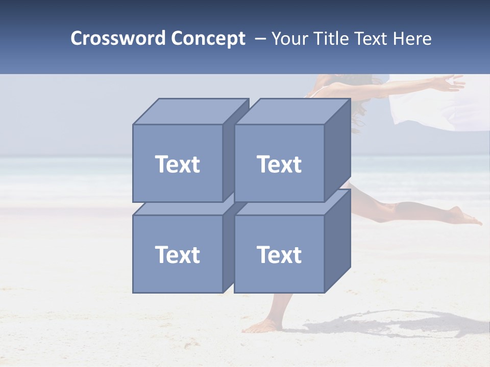 A Woman In A White Bikini On A Beach PowerPoint Template