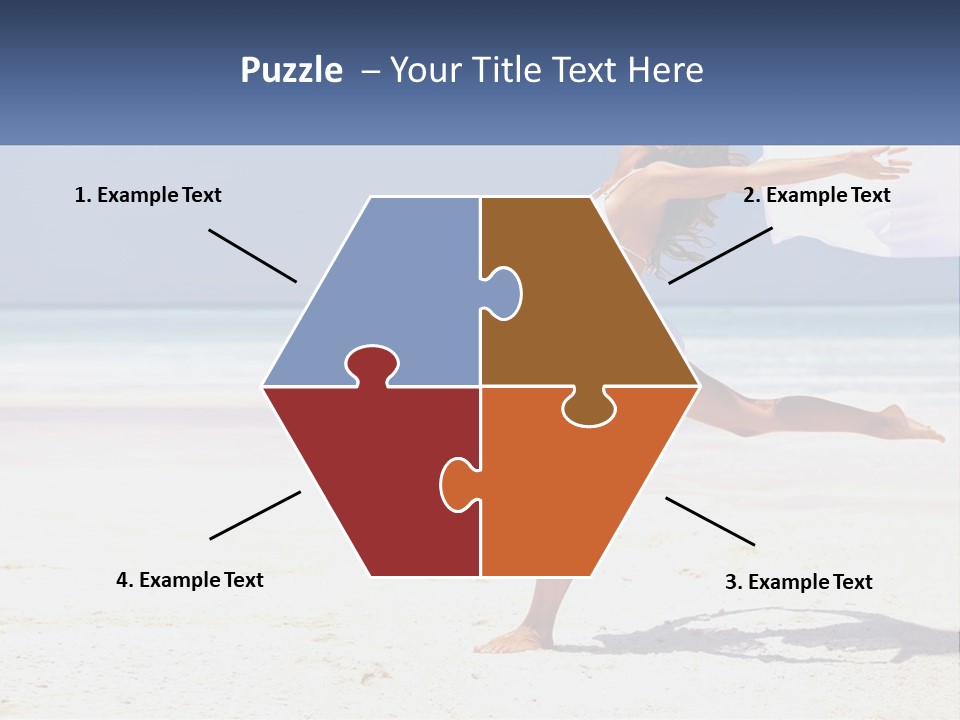 A Woman In A White Bikini On A Beach PowerPoint Template