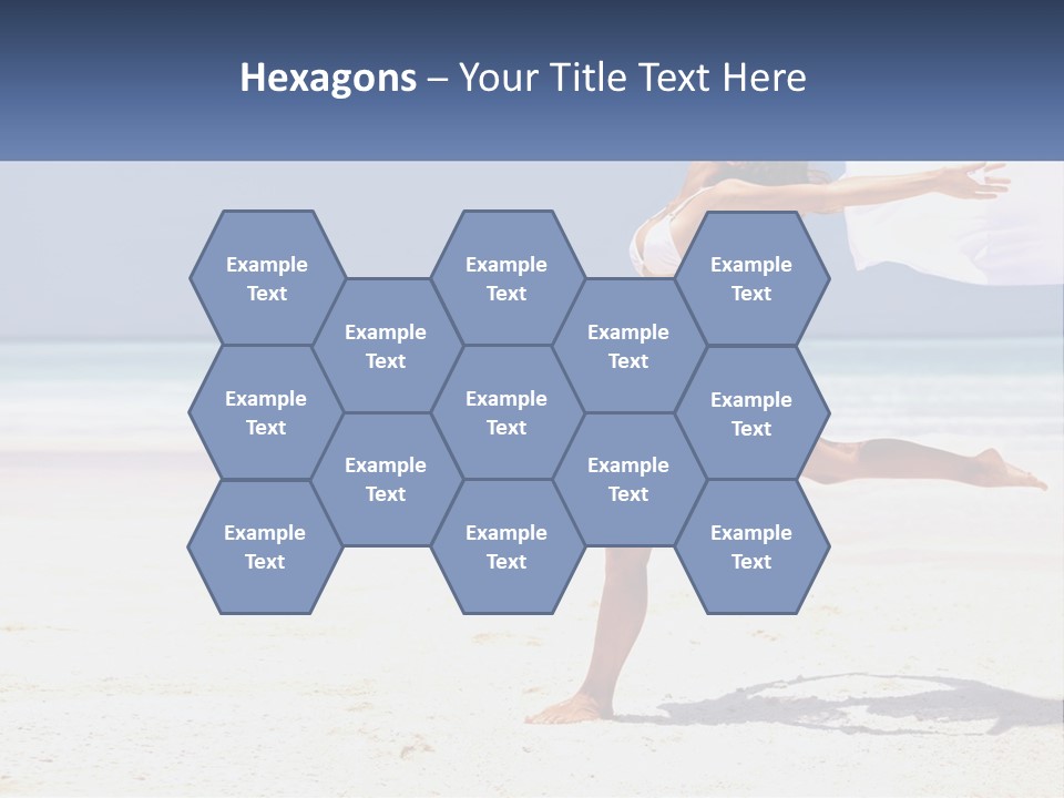 A Woman In A White Bikini On A Beach PowerPoint Template