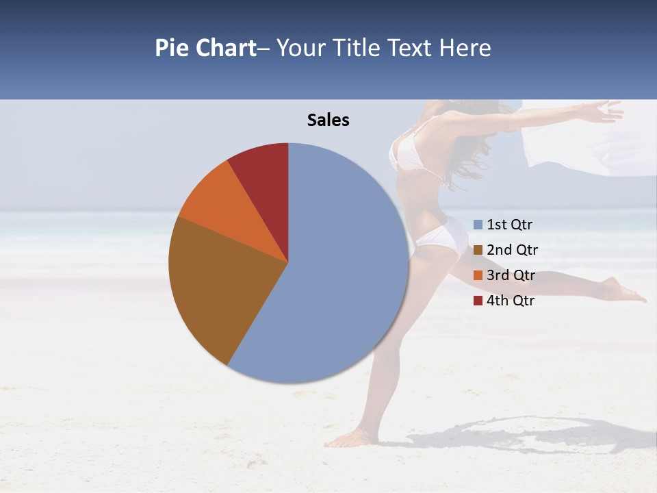 A Woman In A White Bikini On A Beach PowerPoint Template