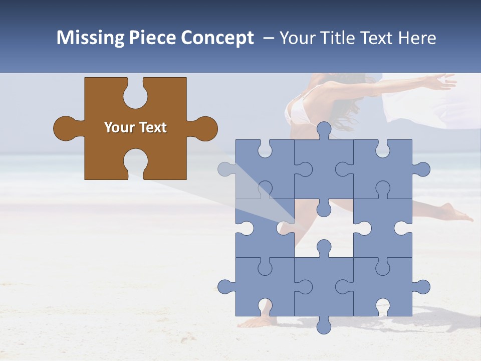 A Woman In A White Bikini On A Beach PowerPoint Template